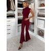 Vínové krajkové elegantní kalhoty FYNORIA