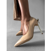 Béžové nude lesklé lodičky na podpatku TREGON