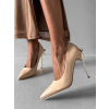Béžové nude lesklé lodičky na podpatku TREGON