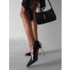 Černé lesklé lodičky na podpatku TREGON