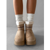 Béžové kotníkové válenky ORIENO s kožíškem