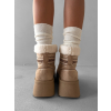 Béžové kotníkové válenky ORIENO s kožíškem