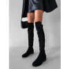 Černé semišové vysoké kozačky VEYRA nad kolena