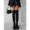 Černé semišové vysoké kozačky VEYRA nad kolena