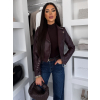 Vínová koženková biker bunda SOLVENA