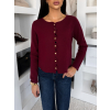 Vínový elegantní svetřík CRASTINA s knoflíky