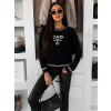 Černý stylový svetr TARELIO s nápisem