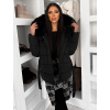 Černá zimní prošívaná vypasovaná bunda BRUNEVA s vázáním