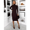 Hnědé úpletové svetrové šaty OKAROT s rolákem