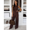 Hnědý elegantní společenský overal AURAL