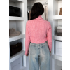 Růžový elegantní svetr rolák XANDRIA s límečkem