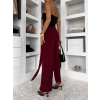 Bordó volné elegantní kalhoty IRAVELL