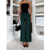 Smaragdové elegantní kalhoty IRAVELL s vlečkou