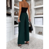 Smaragdové elegantní kalhoty IRAVELL s vlečkou