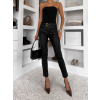 Černé koženkové slim skinny kalhoty BRYLORA