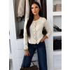 Krémový elegantní svetřík CRASTINA na knoflíky