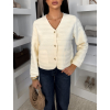 Krémový elegantní svetřík ZANOVIA s knoflíky