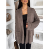 Hnědý svetrový stylový cardigan RATALA