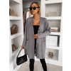 Šedý delší svetr SIVANY s knoflíky