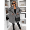 Šedý elegantní kabát DELANIR s knoflíky