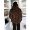 Tmavě hnědý faux fur kožešinový kabátek ROCHE