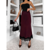 Bordó elegantní saténová midi sukně SKAYA