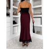 Bordó elegantní saténová midi sukně SKAYA
