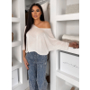 Krémový oversize top CRYMORA s 3/4 rukávem