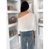Krémový oversize top CRYMORA s 3/4 rukávem