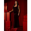 Vínové sametové společenské dlouhé šaty DURAYA