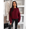 Bordó oversize elegantní svetr ZARVONI s vlnou