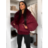 Bordó zimní krátká bunda DRIXINA s kožíškem