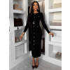 Černé elegantní šaty CRESTILO s dlouhým rukávem