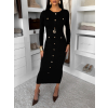 Černé elegantní šaty CRESTILO s dlouhým rukávem