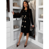 Černé elegantní svetrové šaty HEARTY s dlouhým rukávem