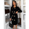 Černé elegantní svetrové šaty HEARTY s dlouhým rukávem
