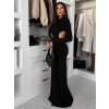 Černé společenské dlouhé šaty EVANIE s průstřihy