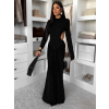 Černé společenské dlouhé šaty EVANIE s průstřihy