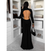 Černé společenské dlouhé šaty EVANIE s průstřihy