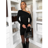 Černé koktejlové šaty VENSULO s řasením