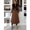 Hnědý dlouhý zimní kabát bunda LUMIYA