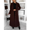 Tmavě hnědý vypasovaný dlouhý elegantní kabát SAVOIA