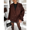 Tmavě hnědý elegantní kabát VELINNE
