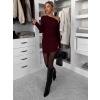 Vínové koktejlové šaty VENSULO s řasením