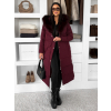 Vínový dlouhý zimní kabát bunda LUMIYA