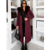 Vínový dlouhý zimní kabát bunda LUMIYA