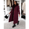 Vínový dlouhý zimní kabát bunda LUMIYA