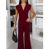 Bordó elegantní dlouhý společenský overal DULEMAR