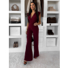Bordó elegantní dlouhý společenský overal DULEMAR