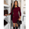 Vínové krátké šaty QULENZA s ozdobou